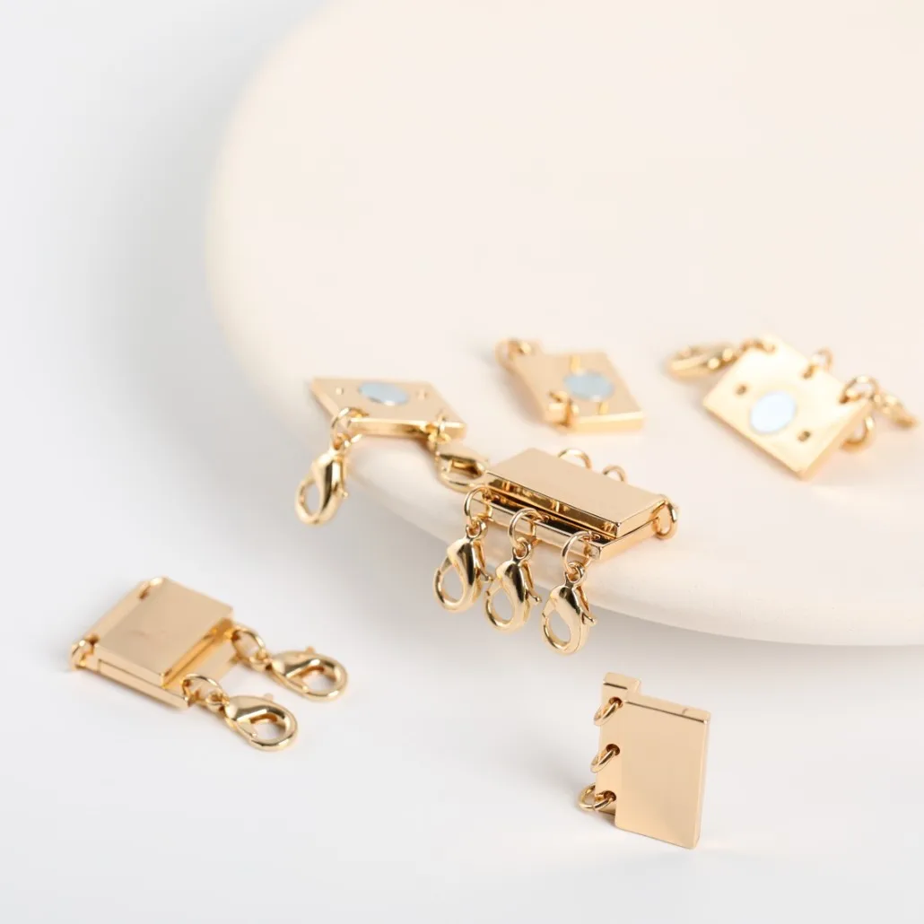 Layered Necklace Clasp Magnetic Necklace Connector Multi Strands Clasps for Layered Bracelet Necklace Silver Layering Clasps