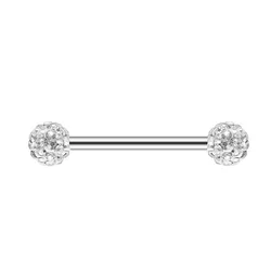 Discount Crystal Clay Ball Barbell Fashion Body Piercing Jewelry Allergic Free Titanium Nipple Rings