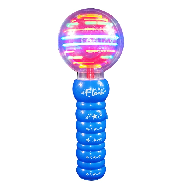 Promotional Kids Gift Colorful Led Light Up Spinning Light Wand Toy