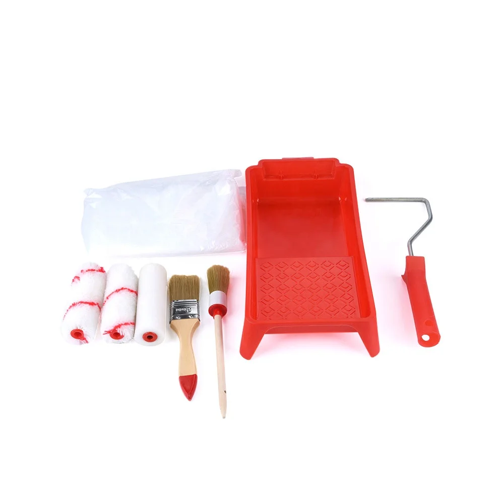 Various set 7pcs 4-inch roller brush and paint tool