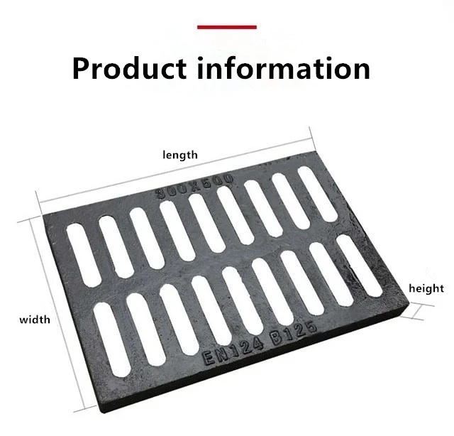 Customized size heavy duty ditch cover ductile cast iorn grating rainwater floor plastic trench cover