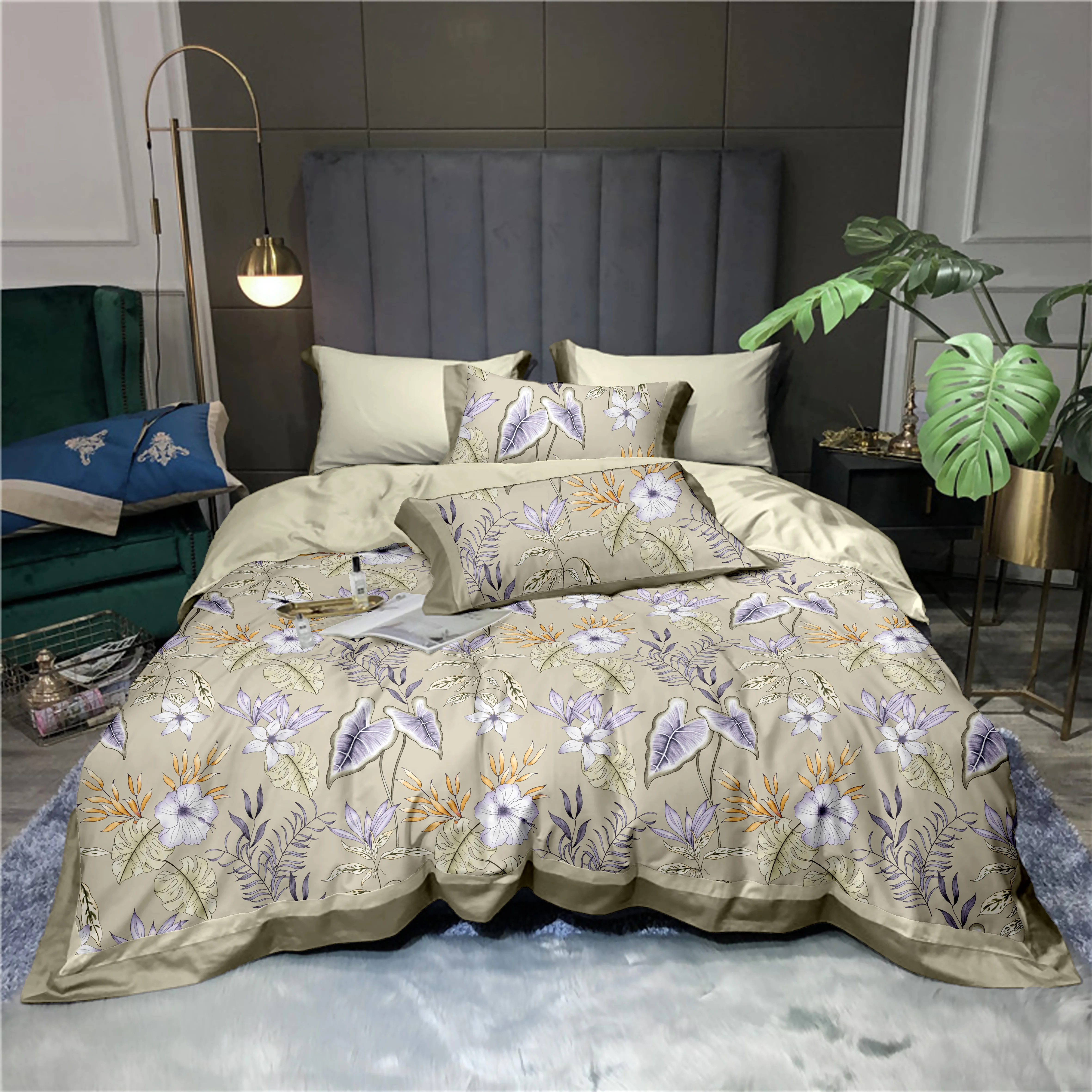 Final celar out home textile cotton satin comforter set bedsheet set