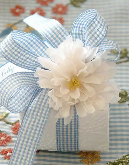 Factory directly sale gingham check plaid  ribbon gift Ribbon for Wedding Decoration Gift Greeting Card cake candle hair bow