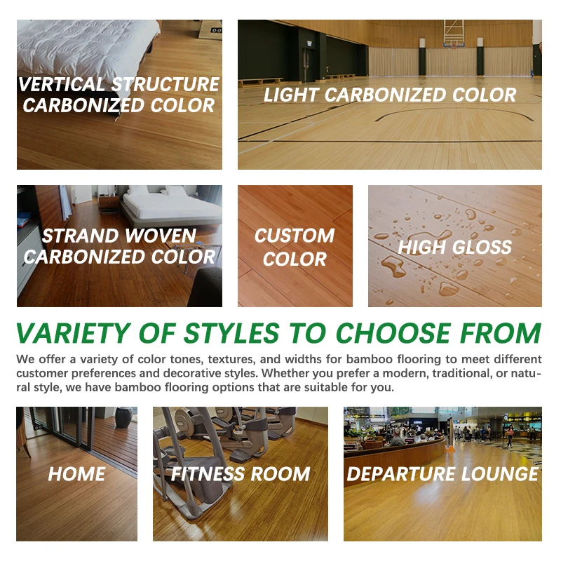 12/15/17mm Thick Traditional Style Indoor Bamboo Wood Floor Interlocking Parquet Flooring for Living Room Float Installation
