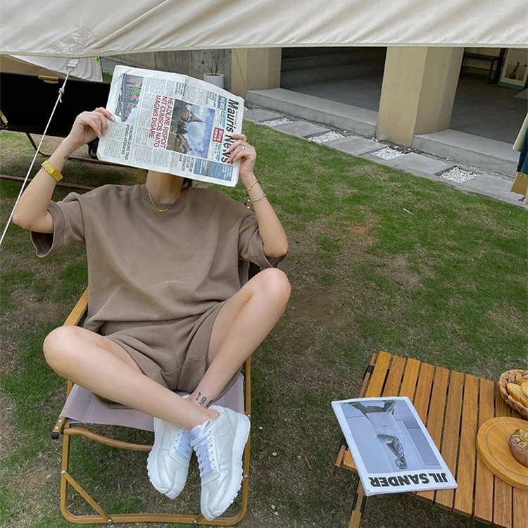 2022 Summer custom casual 2 piece set women hoodies high quality cotton short two piece set women clothing