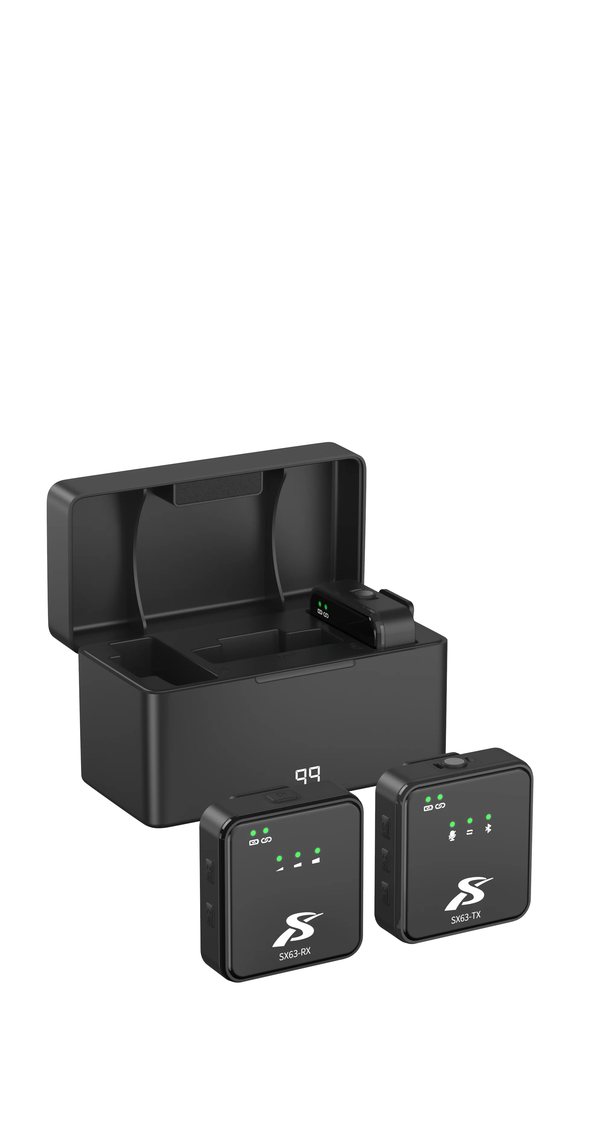 Sx63 1 to 2 professional Lavalier Microphone Wireless Lapel Microphone With Charging box for Phone Youtube record live