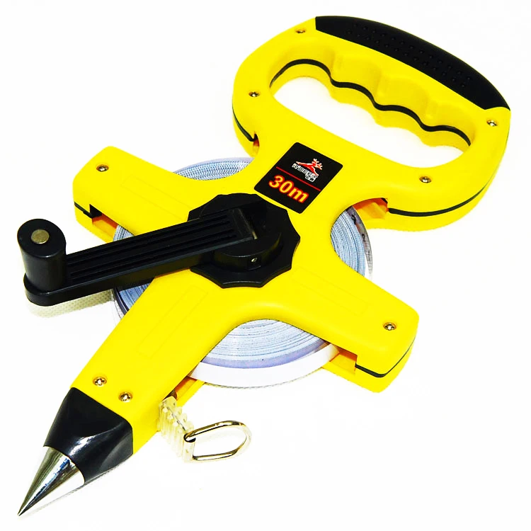 50m/160ft Long Measuring Tape Fiberglass carbon steel Orange Rubber  Magnet Single Color Box 32MM