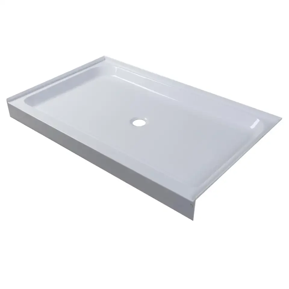 Acrylic Shower Base Center Drain 60 x 36 in Single Threshold Custom, Shower Tray for Bathroom
