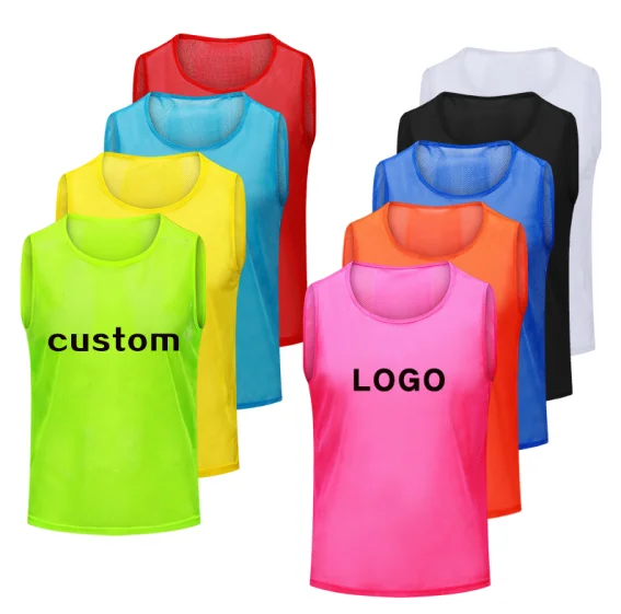 
Factory direct sale soccer jersey Custom soccer training vest cheap football vest team vest mesh soccer training bibs 
