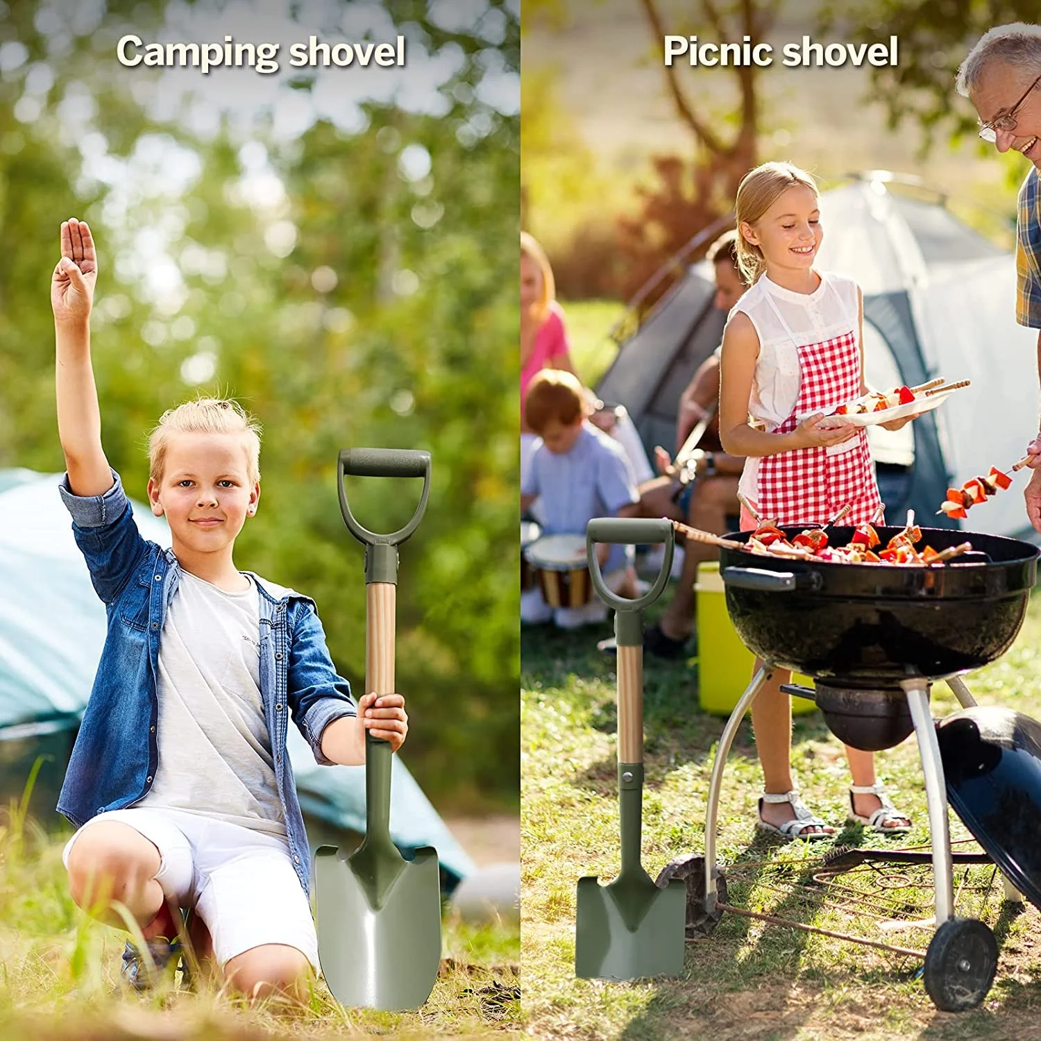 68cm Multifunctional Garden Digging Shovel Spade Snow Shovel with Wood Handle Outdoor Courtyard