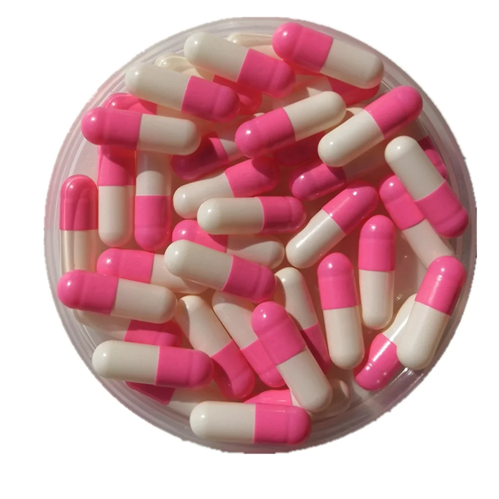 Size 00 0 1 2 3 4 Pink/white Vacant Hard Gelatin Capsules Pill