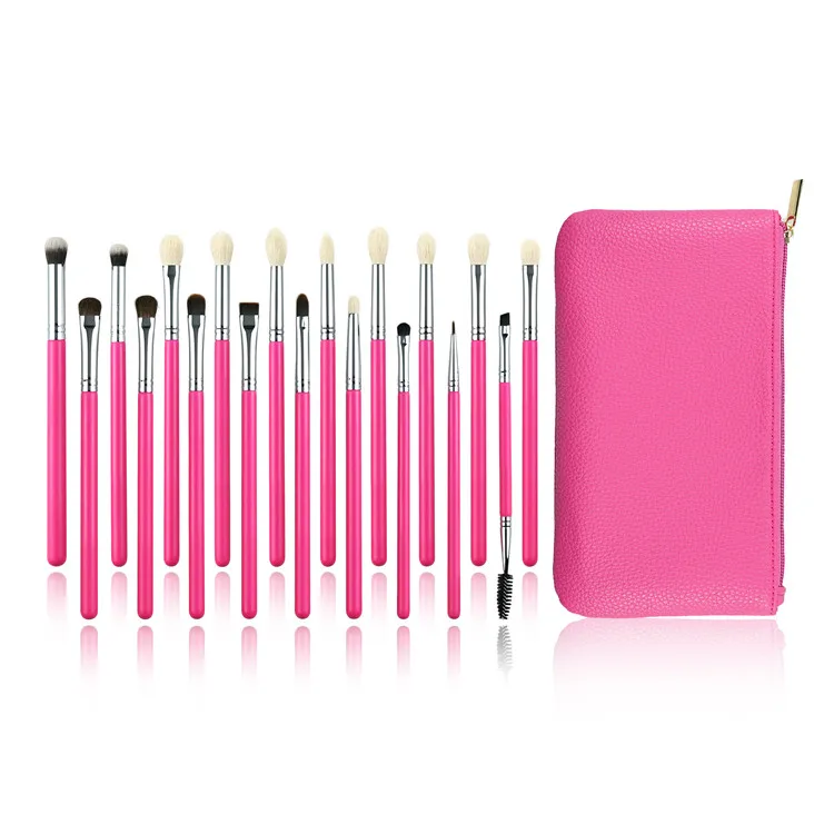 Animal Hair Pink Makeup Brush Set Professional Factory Foundation Eyeshadow Concealer Multifunctional Makeup Brushes Logo