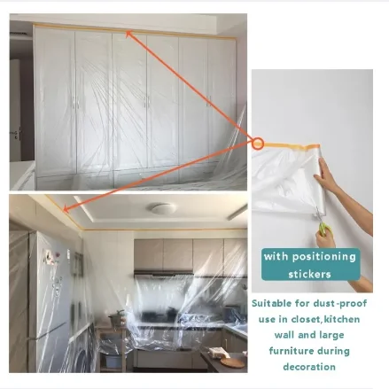 Masking Film Dust Protection for Painting Furniture Protect Covering With Masking Tape