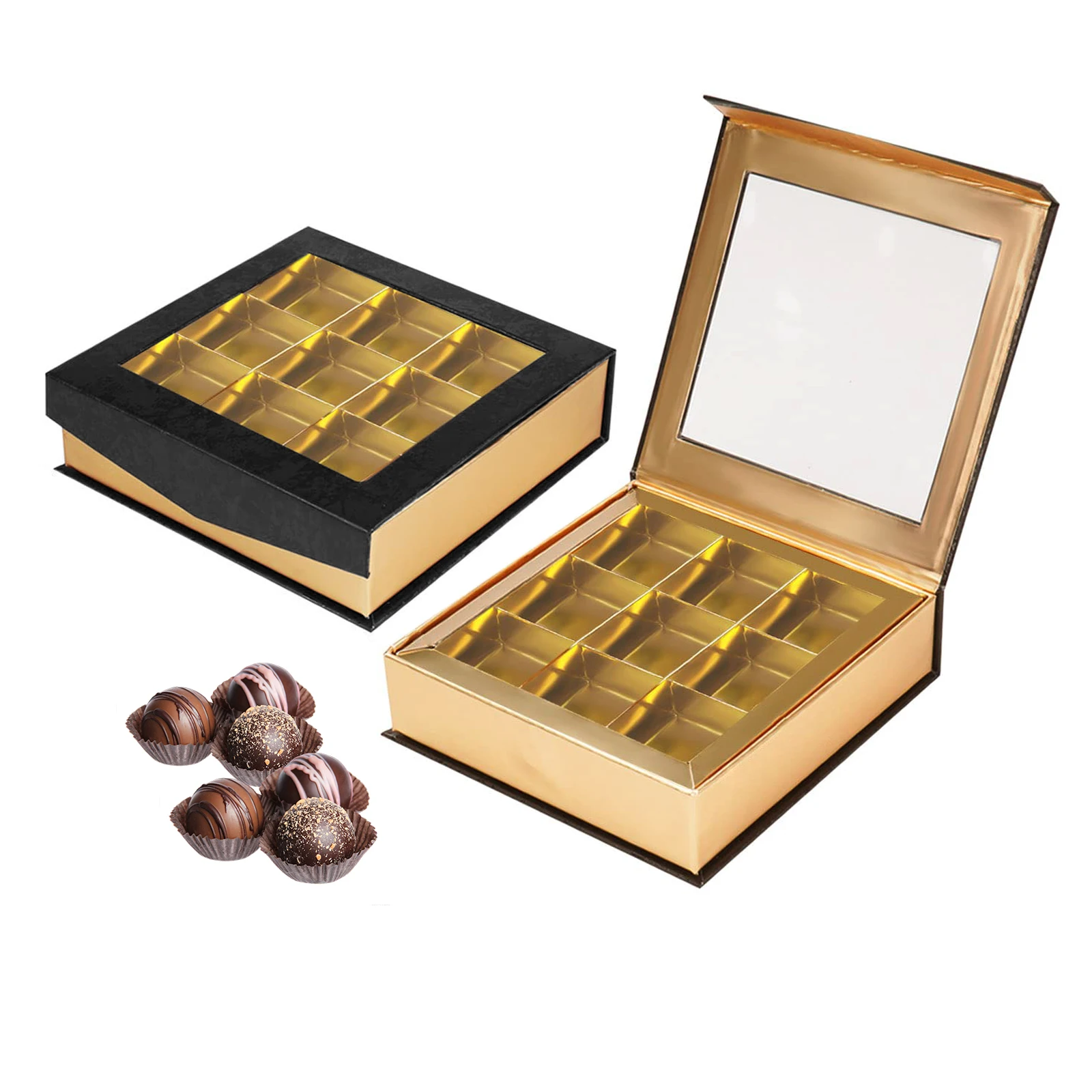 Customise Celebration 2 Piece Lid And Base Cajas Para Fresas Con Chocolate Con Division Truffles Display Gift Box For Birthday