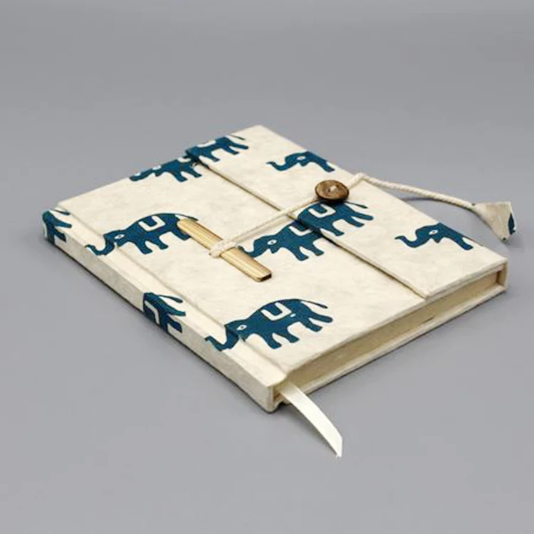 
Traditional Handmade Nepali Paper Elephant Printed Lokta Paper Travel Journal 