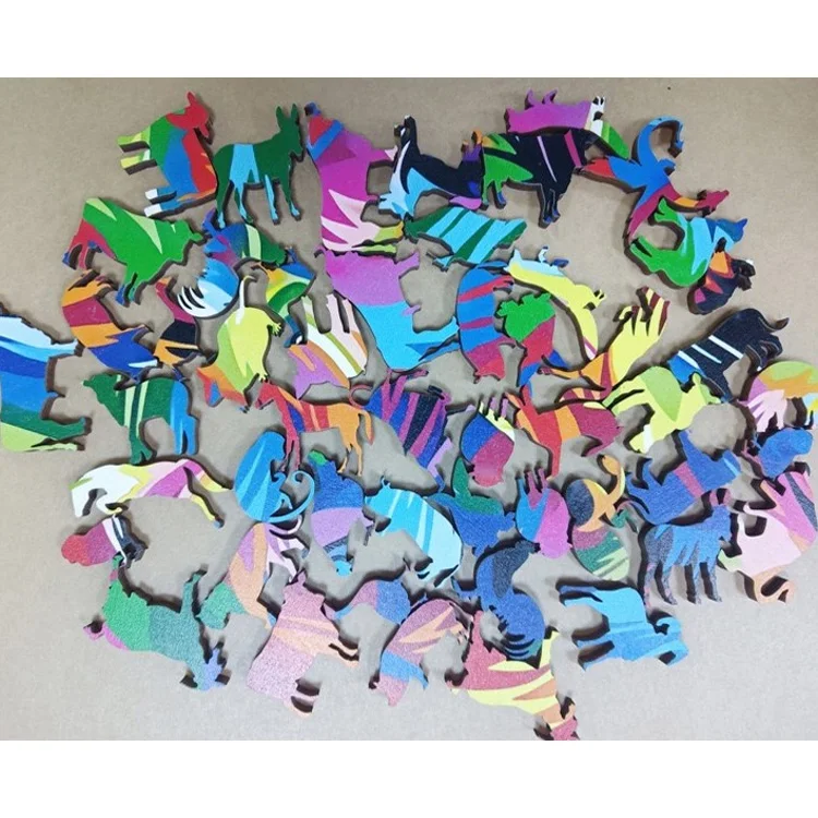 Wholesale Custom  Jigsaw Puzzle Identical Interlocking Printed Adult  Laser Cut Wood Animals Puzzle 3d Jigsaw Puzzle