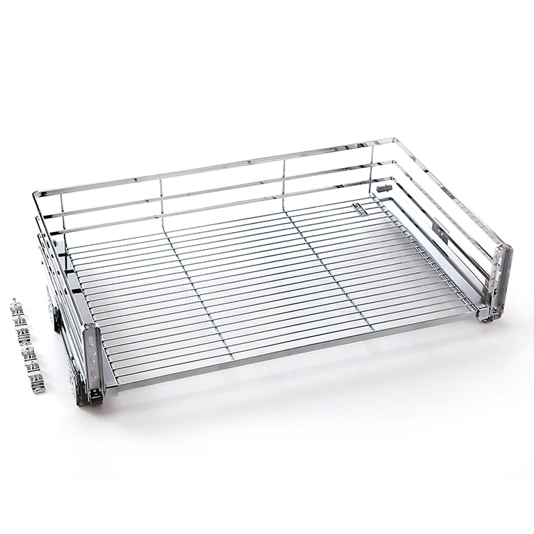 Most Popular Multipurpose Cheap Price Fashion Stainless Steel Pull Out Wire Basket Kitchen Drawer Basket For Sale