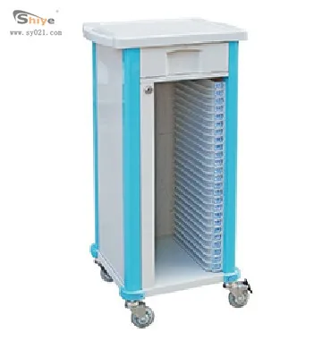 High quality hospital ABS Medical record Folder trolley cart hospital medical history folder trolley