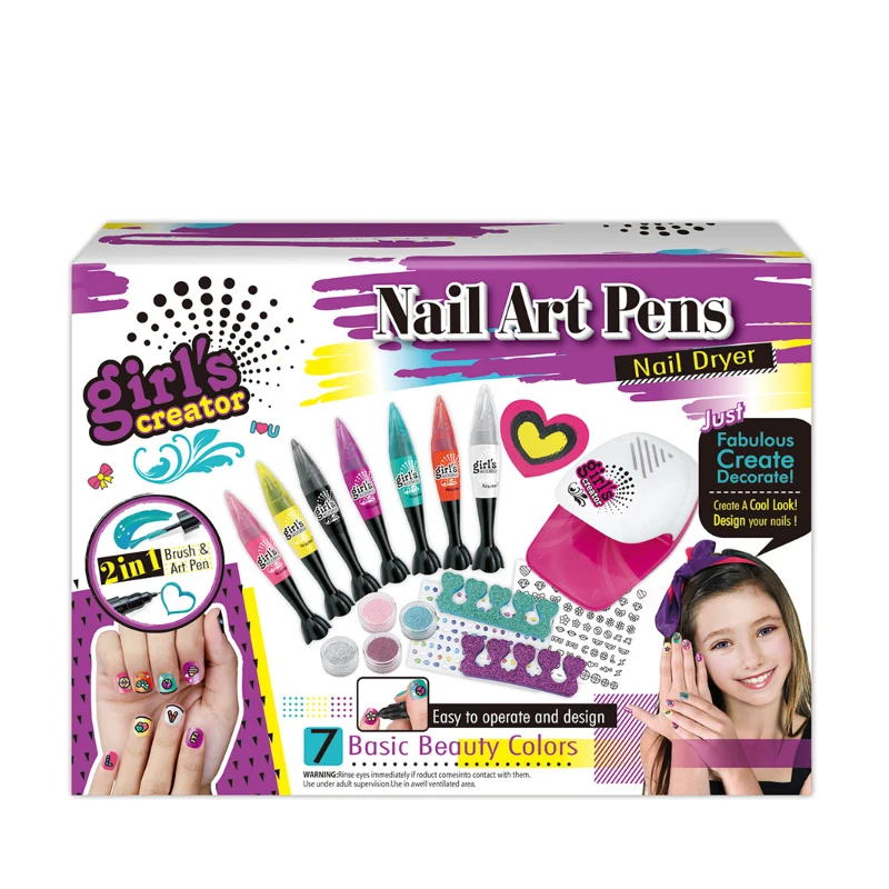 Jouet De Maquillage Beauty Pretend Play Creativity DIY Fashion Girls Nail Pan Set Makeup Toys