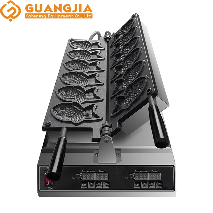 Digital Panel Stainless Steel Fish Shape Taiyaki Waffle Maker Machine Mini Electric Household Fish Waffle Machine