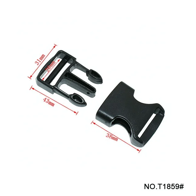 TANAI High quality plastic side release buckle plastic insert press button buckle adjustable pet collar latch