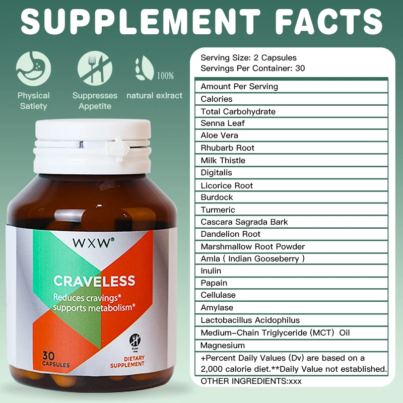 Stock WXW Weight Management Capsules Bloating and Constipation Relief Supplement Pill Milk Thistle Detox Cleanse Capsules