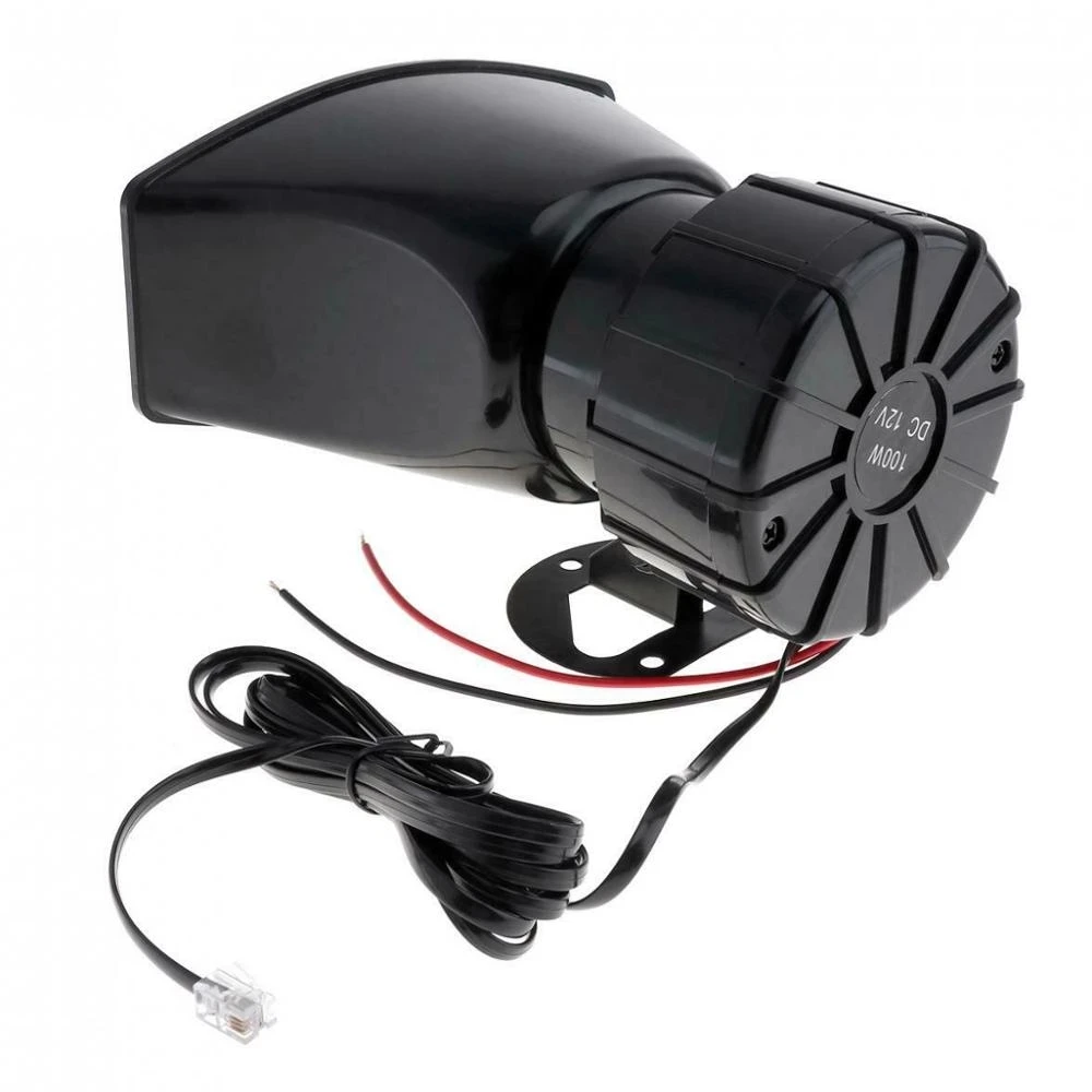 12V 7 Tone Sound Siren Horn Loud Speaker Car Truck Police Fire with MIC