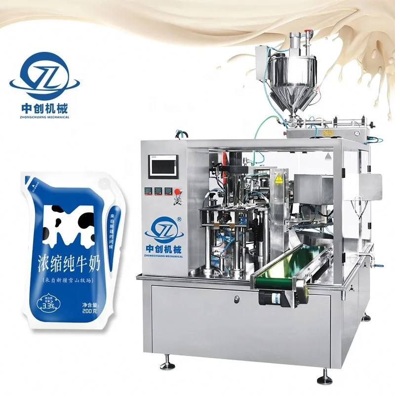 Coffee Milk Packaging Premade Bag Fruits Juice Tomato Paste Pouch Filling Doypack Packing Machine De Remplissage Liquide