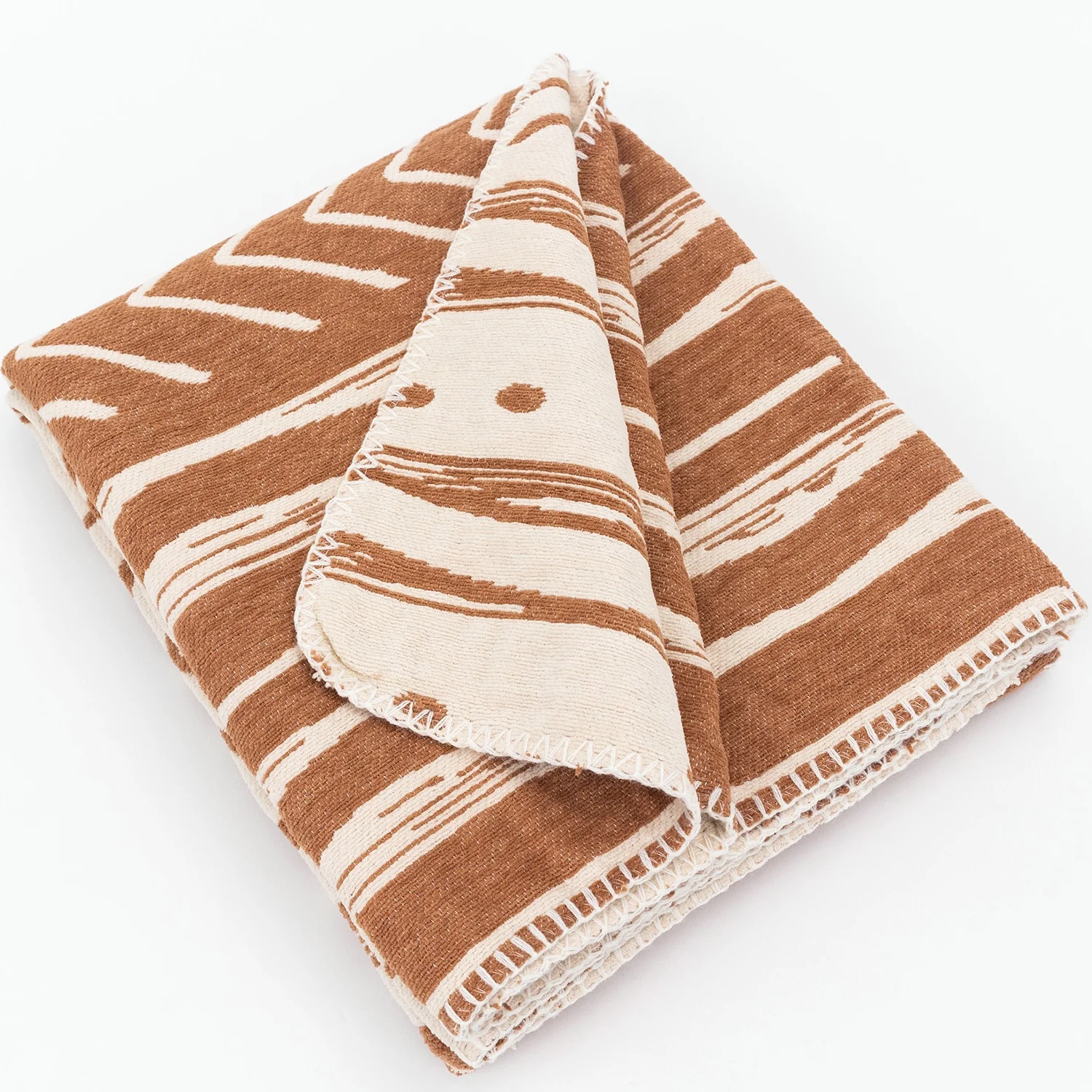 Zigzag Geometric Warm Chunky furry Soft chenille throw blanket for Home Living Room Sofa Nap Knee Cuddly Rug Armchair