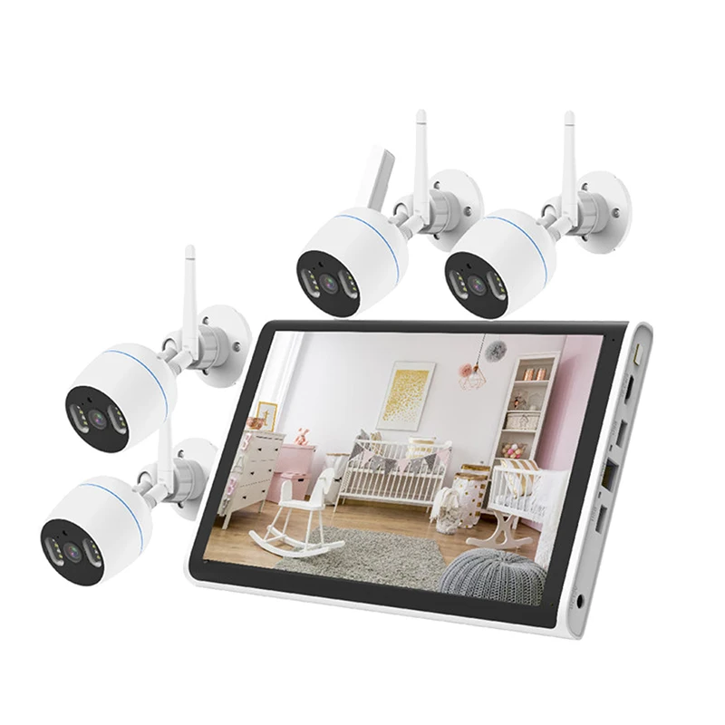 Tuya NVR Kits 3MP 4CH 10.1 Inch Monitor CCTV Camera Security System Kit nvr kit 4 cameras