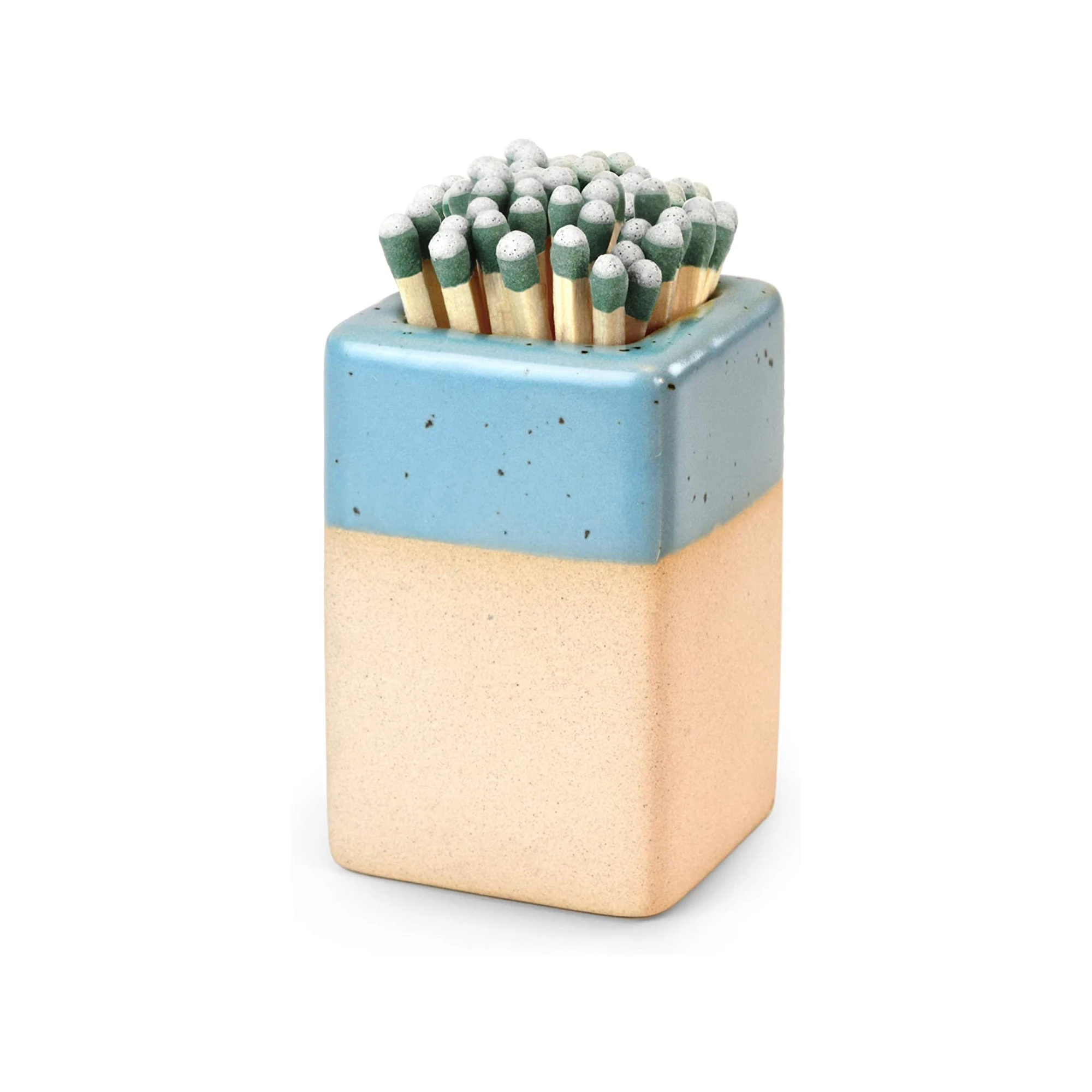 Custom logo clay ceramic match stick holder with striker
