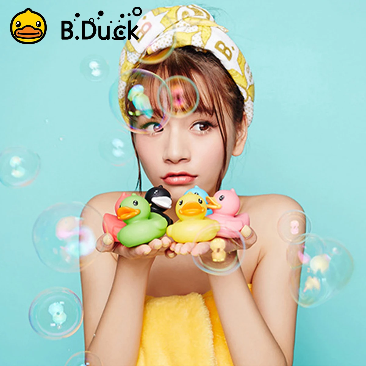 Детская игрушка для ванны, мини-утка, животное, светодиодный светильник для украшения
