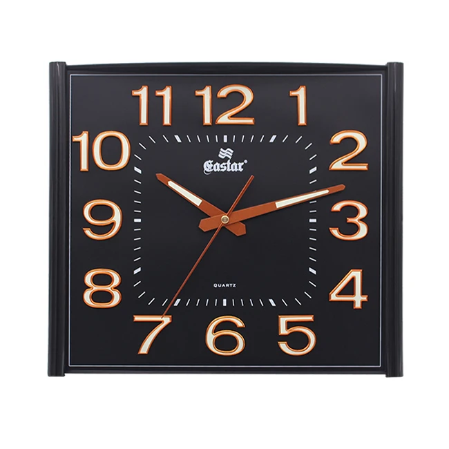 
Creative simple square metal luminous living room mute wall clock 