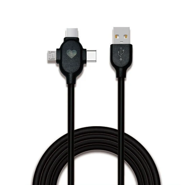 Custom Logo USB Data Charging Cable USB Micro Type C Cable 3in1 LED USB cables