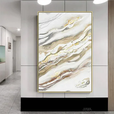 2022 new Wall Art Space Hot sale Hand Painted Wooden Frame Modern Canvas Painting Home Decors Abstract Oil Painting