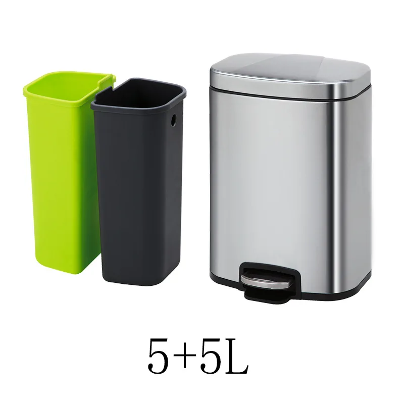 Stainless Steel Standing Recycling Household trash Can kitchen Cabinet Step Pedal Garbage Bin