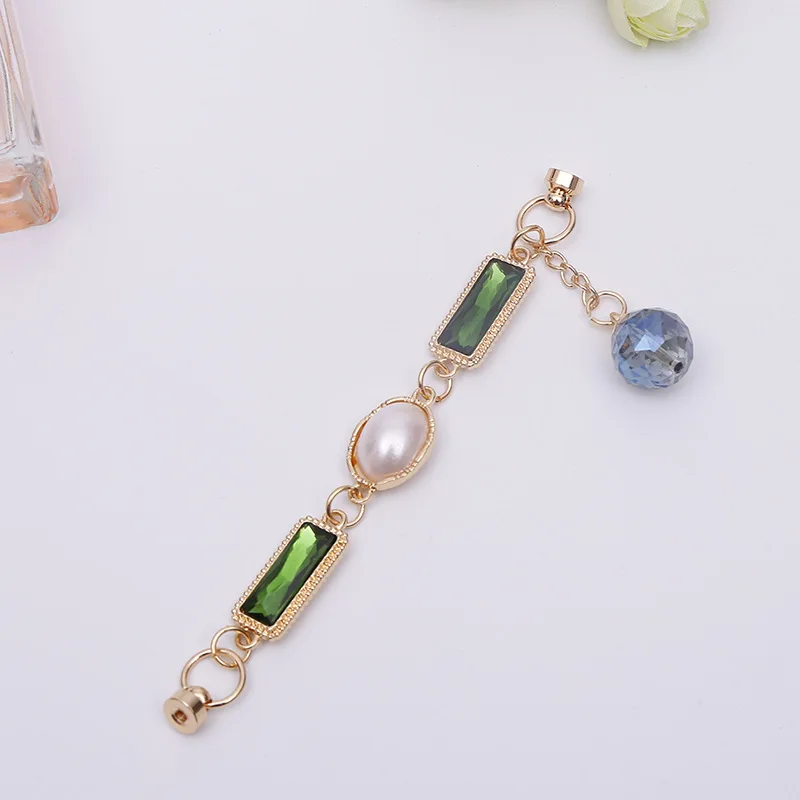 Custom fashion gemstone bead bracelet metal bracelet mobile phone case accessories shoe buckle decoration DIY