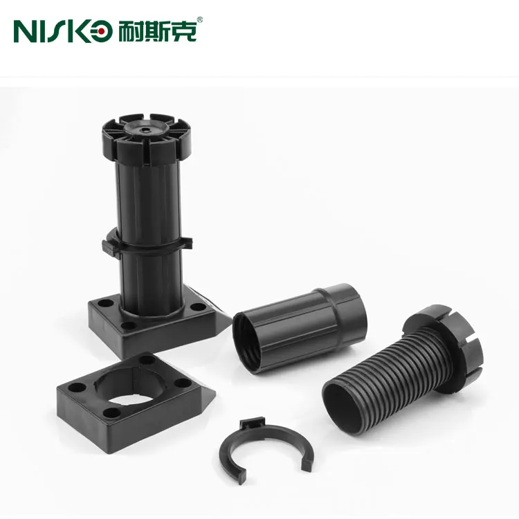 adjustable black plastic kitchen cabinet legs PP plinth clip feet for kitchen toe kick