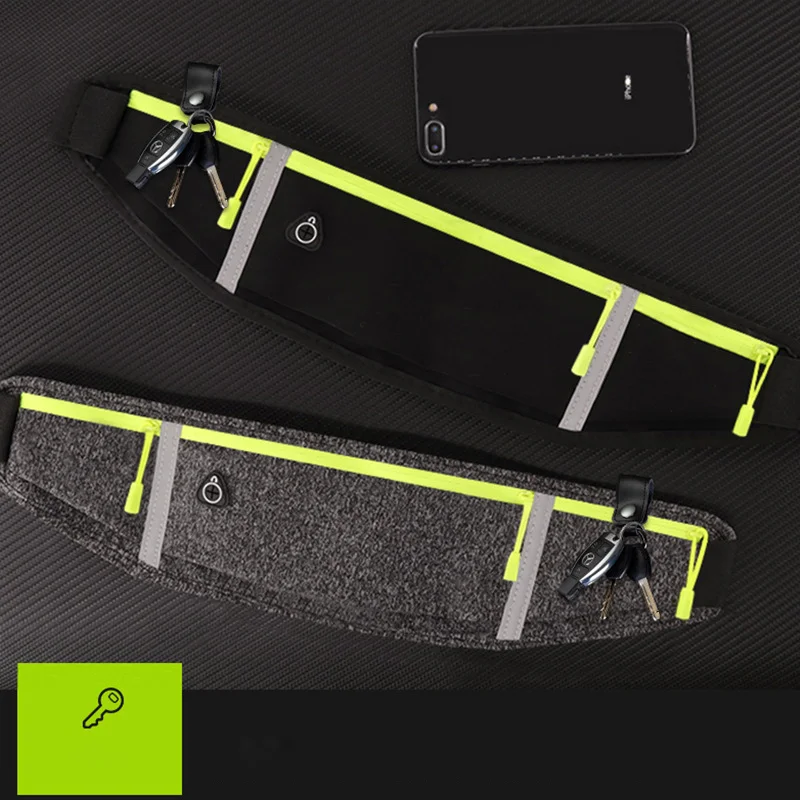Multi Functional Sports Car Key Card Waist Pack Leica Three Pockets Waterproof Cell Phone Cycling Fit Race Belt Waist Packs
