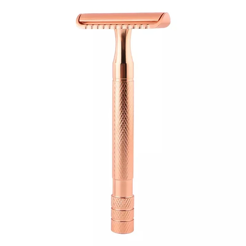 Hot Sale Rose Gold Fashion Double Edge Lady Shaving Metal Handle Wet shaver Safety Razor