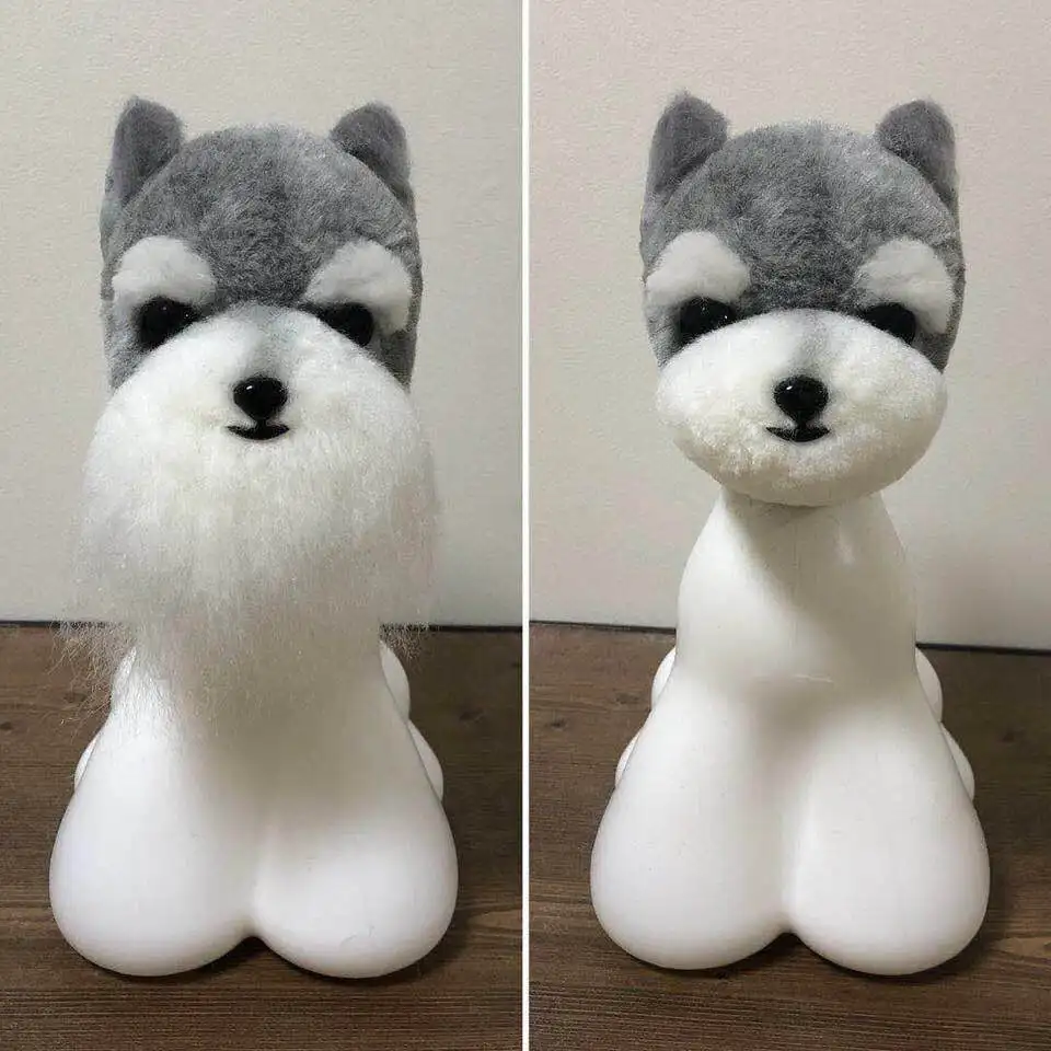 Model dog and wigs for Groomer model dog head wig replace head hair for Dog Grooming Practice