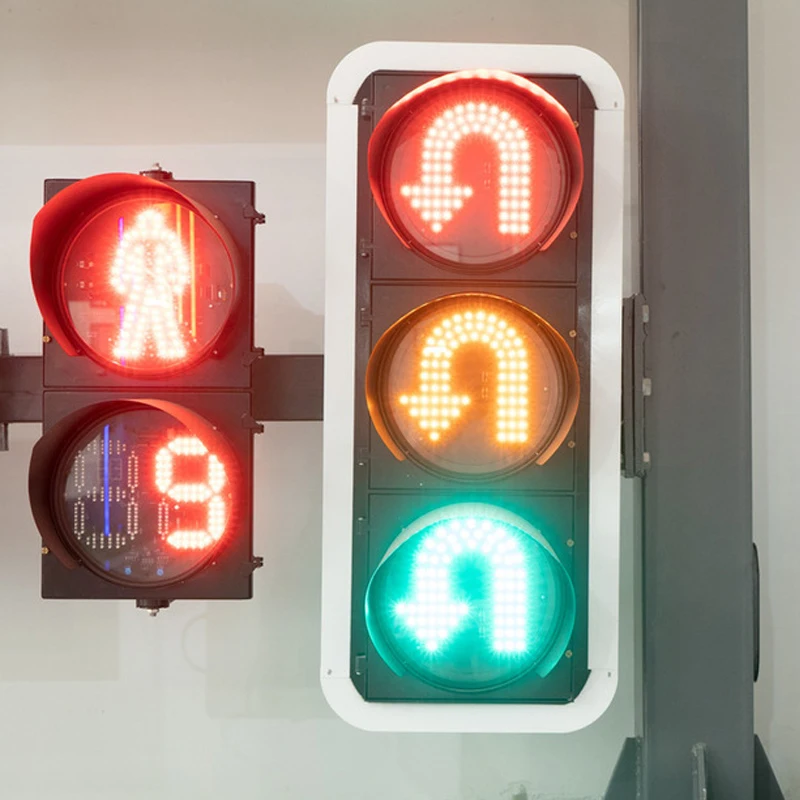 Full Screen Smart Control Red Green Solar Street LED Traffic Signal Lamp Light Remote Control  Traffic Road Warning Light