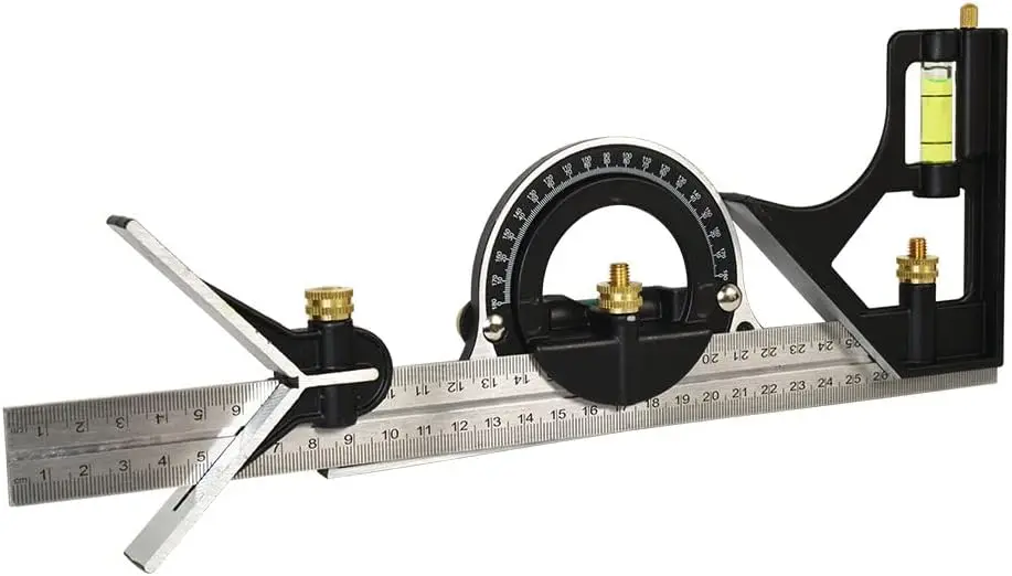 Combination Square Set with Protractor, Woodworking Square, Carpenter Square