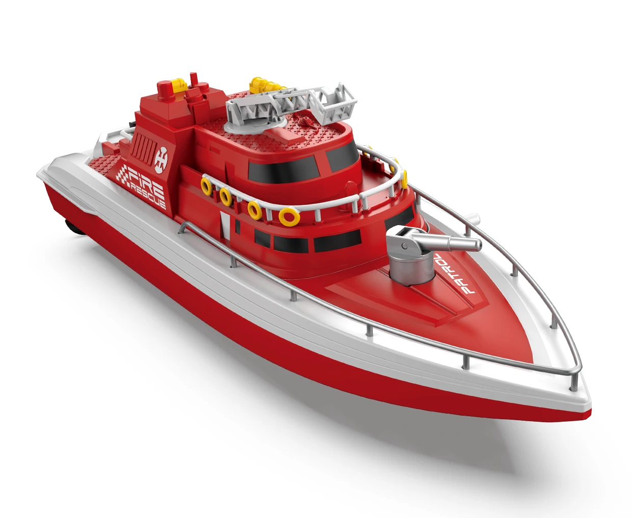 factory wholesale 1:28 scale 20min playing time 4 channel plastic rc rescue boat