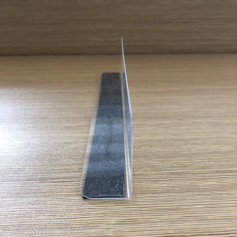 Clear Plastic Shelf PVC L Shape Divider With Magnetic Strip For Retail