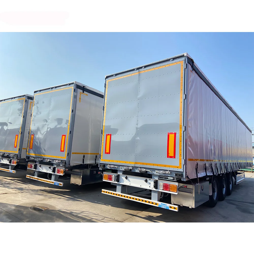 Custom 3 Axis Side Curtain Semi Trailer for Transporting Large Equipment Factory Direct Truck Trailers