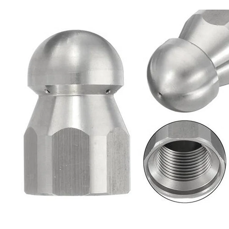 OEM cnc machining parts stainless steel drain clearing sewer turbo nozzle direct hit