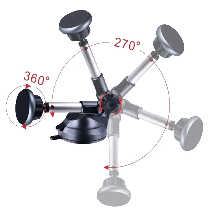Лидер продаж на Amazon, поворот на 360 градусов, телескопическая Присоска на приборную панель, держатель для сотового телефона, магнитный автомобильный держатель для мобильного телефона