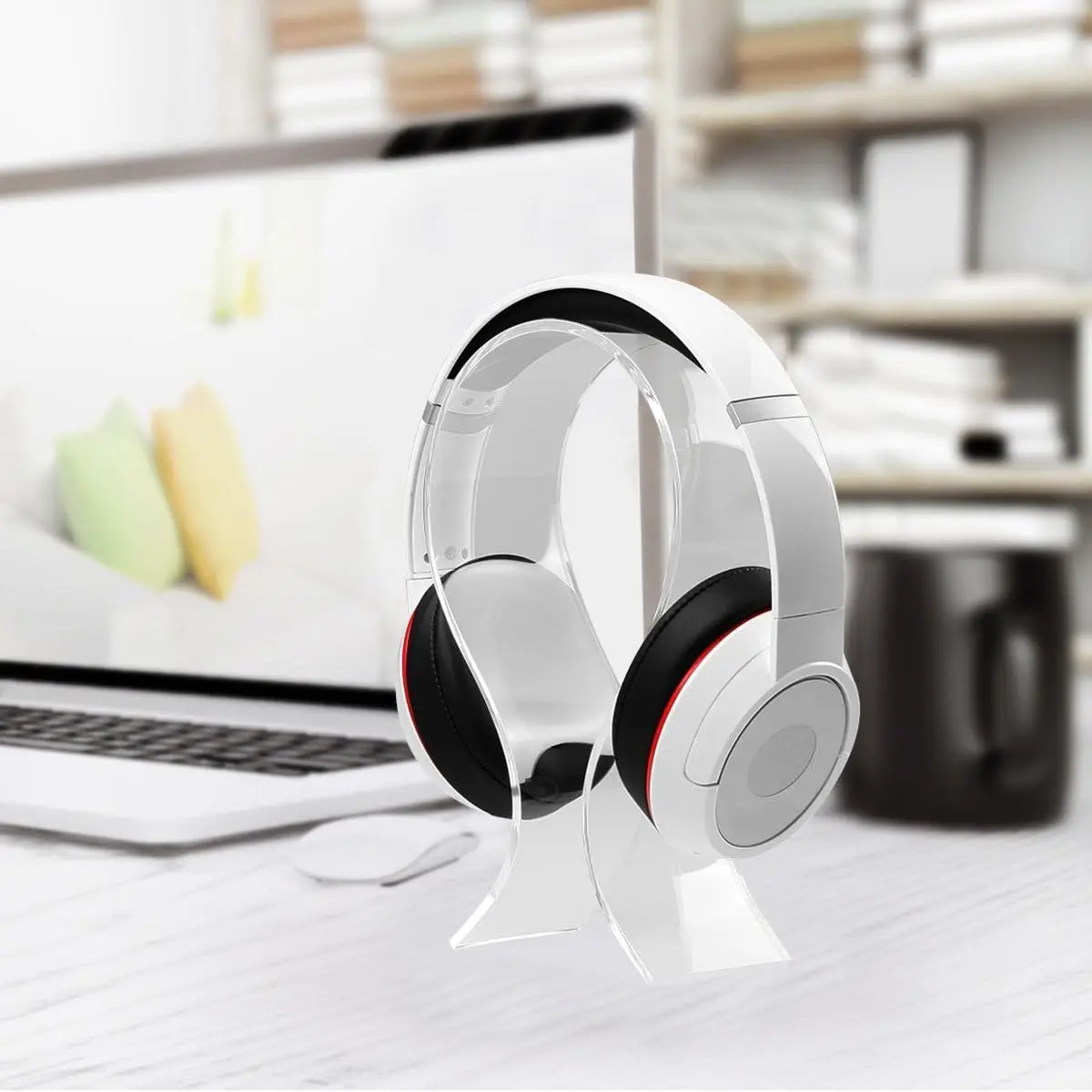 new design Transparent Acrylic headphone display showcase acrylic headphones with display