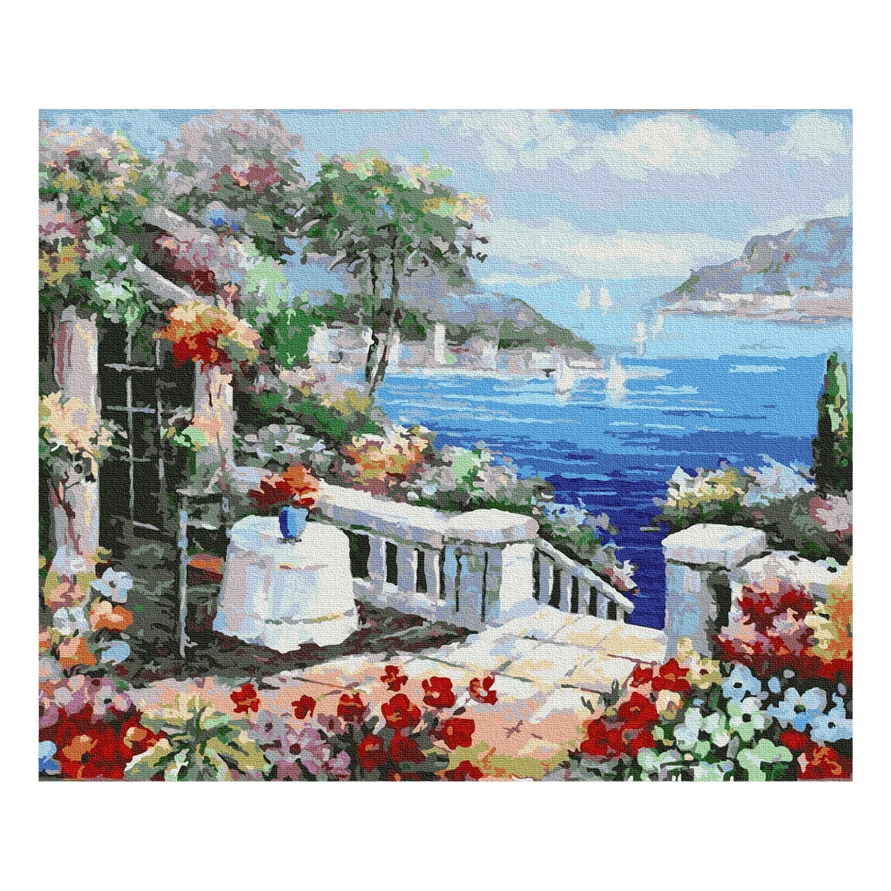 DIY painting paint by number home wall decor 40*50 seaside scenery decoration painting, adult 100% handmade canvas painting